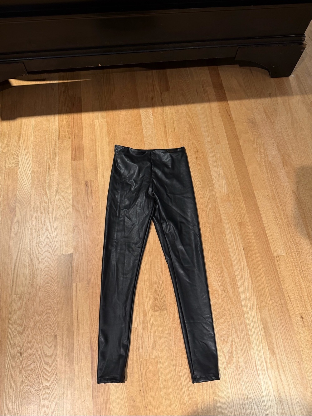 Aqua Black Faux Leather Jeggings
